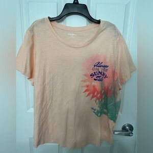 Old Navy V Neck Short Sleeve “Always On The Sunny Side” Size XL